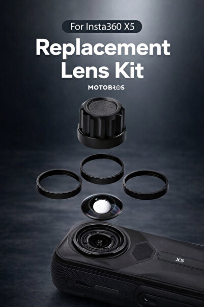 Motobros İnsta360 X5 Kamera Lens Koruyucu Kamera Lens ve Değiştirme Kiti