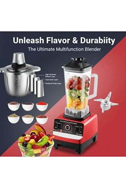 Primo Plus خلاط 2 في 1 مزود بإبريق كبير ومطحنة، ومحرك قوي، وشفرات من الفولاذ ...