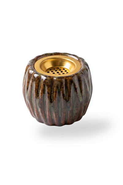 Generic High-quality modern brown ceramic incense burner