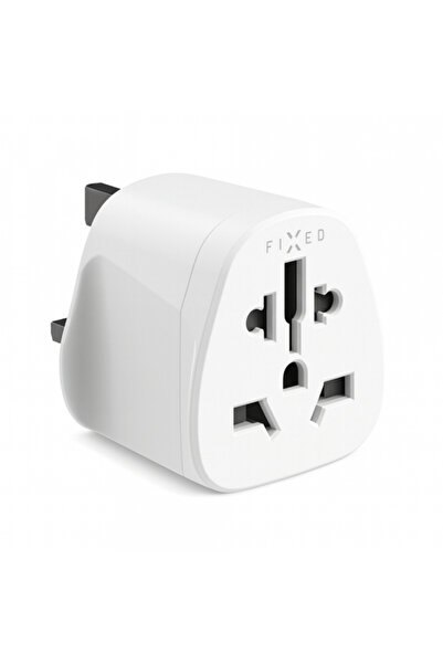 FIXED EU / US / AUS - UK Power Adapter, White