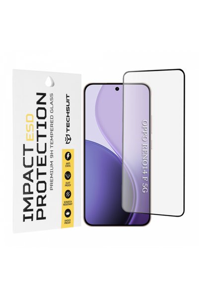 Techsuit Протектор за екран за Oppo Reno14 FS 5G / Reno14 F, закалено стъкло,...