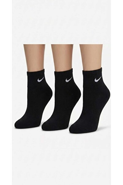 Nike Sosete pana la glezna cu logo, 3 perecchi, Negru, Marime Unica