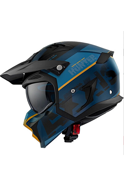 AXXIS Motosiklet Kaskı Hunter SV Block C3 Mat Sarı Sport Moduler Kask Off-Road