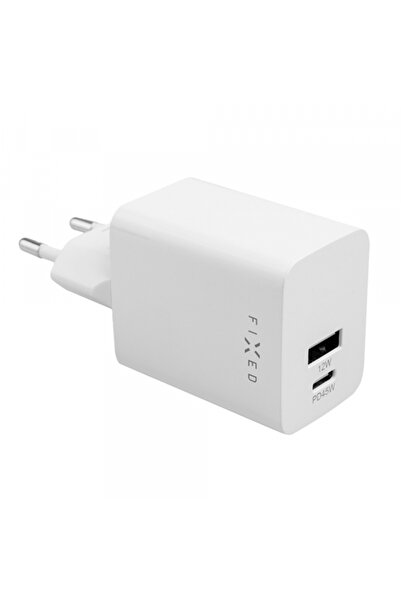 FIXED Mini Wall Charger, 45W, 3A, 1 x USB-A - 1 x USB-C, White