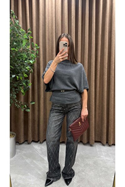 Maysa KAYIK YAKA YARASA KOL KEMERLİ TRİKO KAZAK