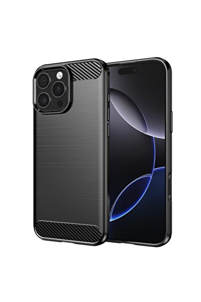 OEM Husa Carbon Fiber Silicon iPhone 16 Pro Max Neagra