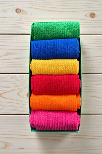 Esinti 6 Pairs Unisex Colorful Boxed Tennis Socks Long Colorful Men's Women's...