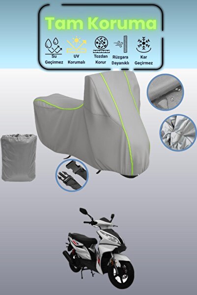 Dokaca Neo غطاء دراجة نارية رمادي نيون قماش مجدّل مونديال 100 أردور متوافق، غ...