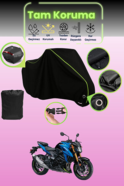 Dokaca Neo حقيبة خلفية وقفل أسود نيون قماش مجدّل متوافقة مع سوزوكي GSX-S 750 ...