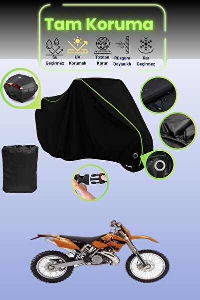 Dokaca Neo حقيبة خلفية سوداء نيون قماش مجدّل متوافقة مع KTM 200 EXC، غطاء درا...