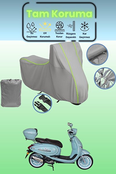 Dokaca Neo غطاء دراجة نارية رمادي نيون قماش مجدّل أرورا AR 50 متوافق مع كابتش...