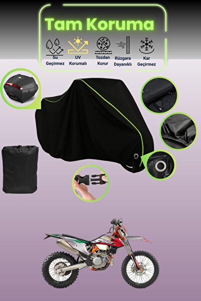 Dokaca Neo حقيبة خلفية سوداء نيون قماش مجدّل متوافقة مع KTM 500 EXC، غطاء درا...