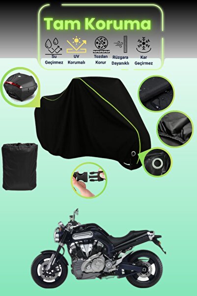 Dokaca Neo غطاء دراجة نارية متوافق مع Yamaha MT-01 باللون الأسود النيون قماش ...