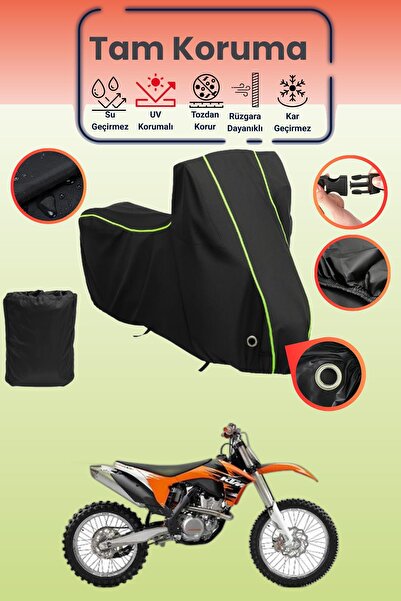 Dokaca Neo غطاء دراجة نارية متوافق مع KTM 350 SXF باللون الأسود النيون قماش م...