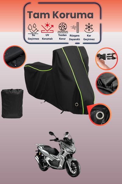 Dokaca Neo غطاء دراجة نارية متوافق مع RKS Velloce قماش مجدّل باللون الأسود ال...