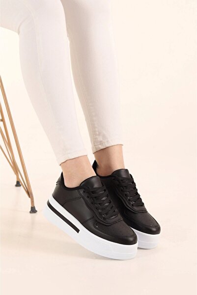 AlbiShoes Women's Thick Sole Lace-Up Sports Shoes Women's Soft Comfortable Sole Sneaker