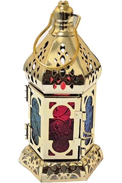 Yuwell فانوس رمضان معدني من يو ويل مزود بإضاءة، مصباح رمضان كريم ديكوري للاست...