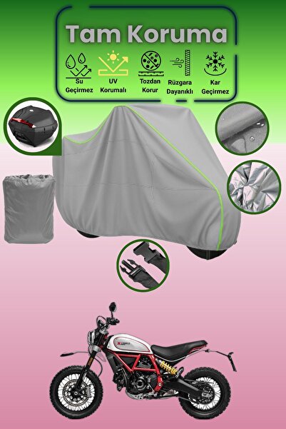 Dokaca Neo حقيبة خلفية رمادية نيون قماش مجدّل متوافقة مع دوكاتي سكرامبلر ديزر...