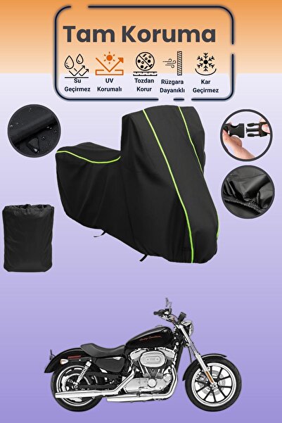 Dokaca Neo غطاء حماية أسود نيون قماش مجدّل من هارلي ديفيدسون سبورتستر 883، غط...