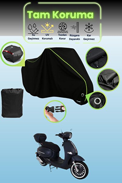 Dokaca Neo قماش دراجة نارية متوافق مع قفل أسود نيون قماش مجدّل وحقيبة خلفية م...