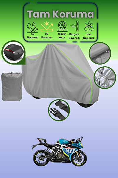 Dokaca Neo حقيبة خلفية رمادية نيون قماش مجدّل متوافقة مع CFmoto 250SR، غطاء م...