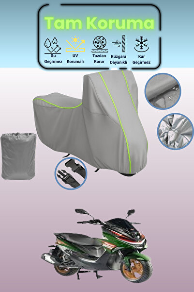 Dokaca Neo غطاء دراجة نارية رمادي نيون قماش مجدّل موتولوكس فيغاس 125 متوافق، ...
