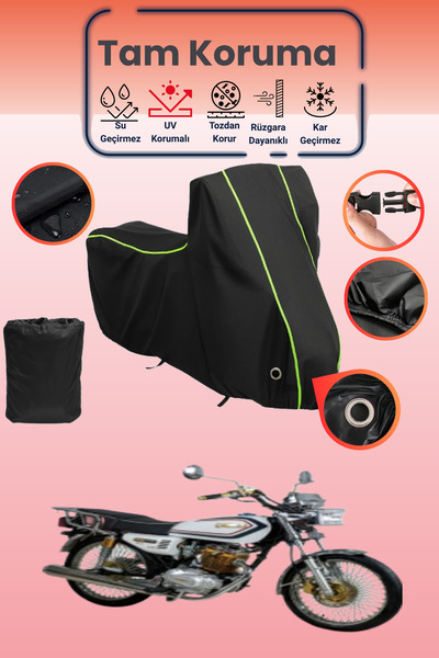 Dokaca Neo غطاء دراجة نارية متوافق مع كوبا تشيتا 125، غطاء واقي أسود نيون قما...