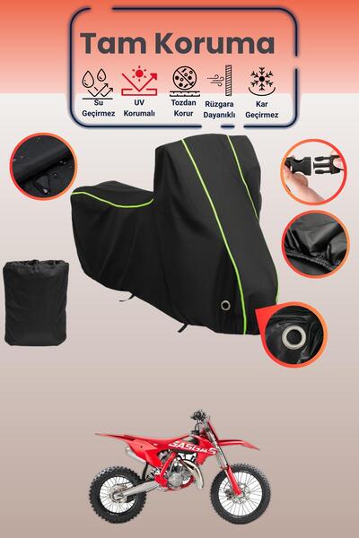 Dokaca Neo غطاء دراجة نارية متوافق مع غاز غاز MC قماش مجدّل باللون الأسود الن...