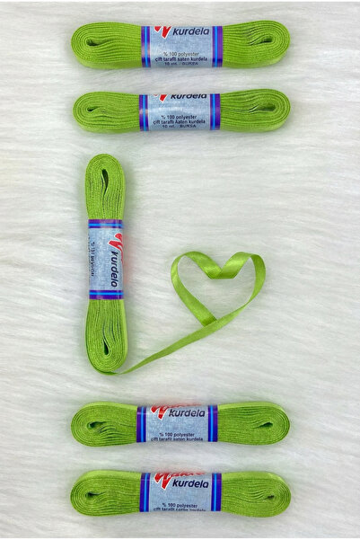 ZEYMERADE Pistachio Green Satin Ribbon 1 cm 10 Meters, Dowry Wedding Henna Circumcision Special Day Gift Decoration