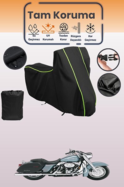Dokaca Neo غطاء حماية أسود نيون قماش مجدّل متوافق مع هارلي ديفيدسون رود كينج ...