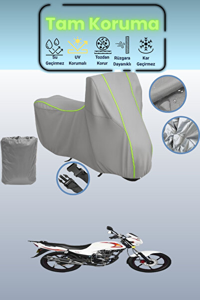 Dokaca Neo غطاء دراجة نارية رمادي نيون قماش مجدّل يوكي YK 150-G متوافق مع مار...