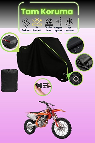 Dokaca Neo حقيبة خلفية سوداء نيون قماش مجدّل متوافقة مع KTM 250 SXF، غطاء درا...