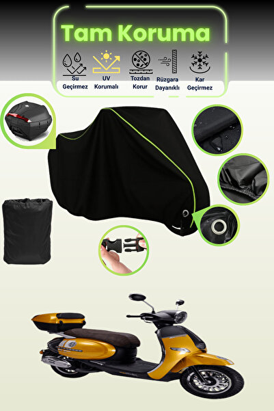 Dokaca Neo حقيبة خلفية وقفل أسود نيون قماش مجدّل متوافقة مع قماش دراجة نارية ...