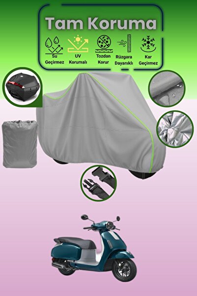 Dokaca Neo حقيبة خلفية رمادية نيون قماش مجدّل متوافقة مع هوندا سبيسي 125، غطا...