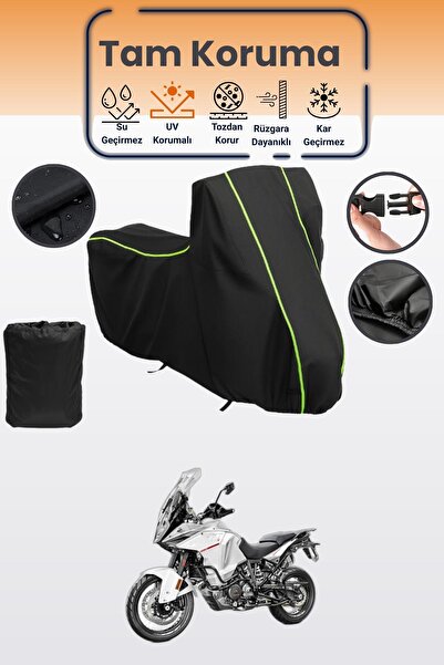 Dokaca Neo غطاء حماية متوافق مع دراجة نارية باللون الأسود النيون قماش مجدّل K...