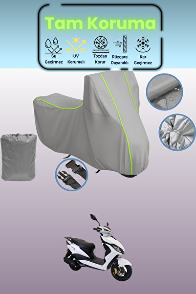 Dokaca Neo غطاء دراجة نارية رمادي نيون قماش مجدّل أورورا فريدوم 125 متوافق، غ...