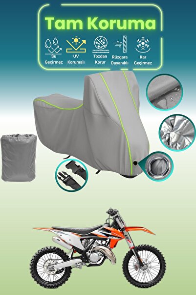 Dokaca Neo غطاء محرك متوافق مع KTM 125 SX باللون الرمادي النيون قماش مجدّل، غ...