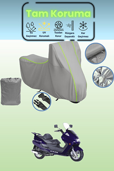 Dokaca Neo غطاء دراجة نارية رمادي نيون قماش مجدّل بيسان سانتانا 125، غطاء واق...
