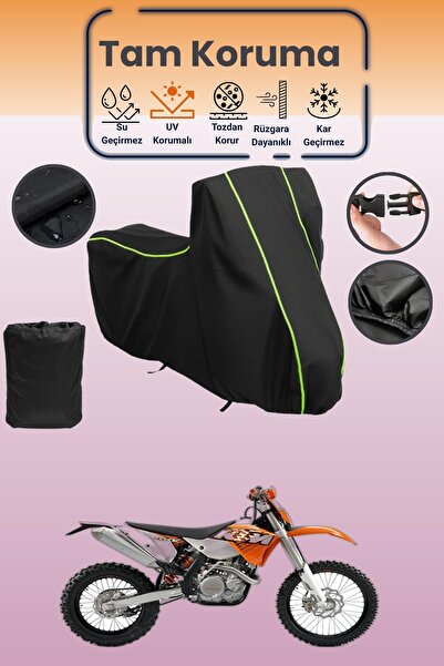 Dokaca Neo غطاء محرك متوافق مع KTM 400 SXC باللون الأسود النيون قماش مجدّل، غ...