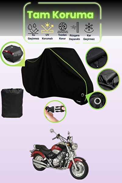 Dokaca Neo قماش دراجة نارية أسود نيون قماش مجدّل متوافق مع قفل وحقيبة خلفية م...