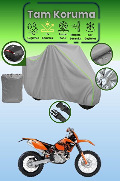 Dokaca Neo حقيبة خلفية رمادية نيون قماش مجدّل متوافقة مع KTM 450 EXC، غطاء مح...