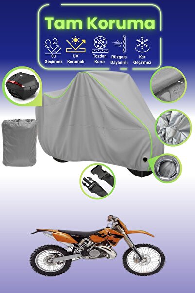 Dokaca Neo غطاء حماية رمادي نيون قماش مجدّل متوافق مع KTM 200 EXC، غطاء حماية...