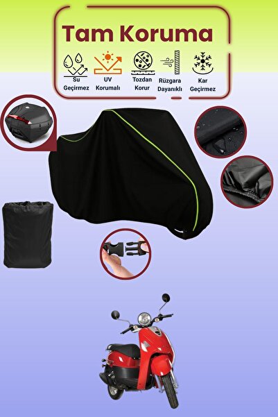 Dokaca Neo Black Neon Corded Fabric Rear Bag Compatible Kanuni Pony 50 Compat...