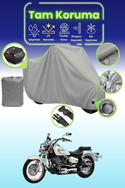 Dokaca Neo حقيبة خلفية رمادية نيون قماش مجدّل متوافقة مع ياماها XVS 250 دراج ...