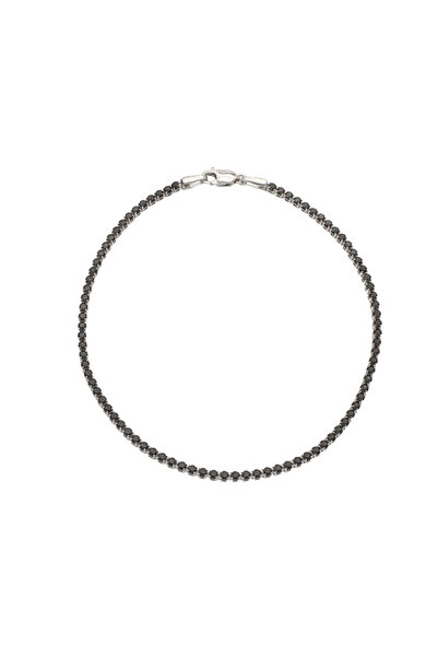 Bijuteria SORELLY Brățară tenis din aur alb de 14k cu pietre negre 1.5mm 17 cm