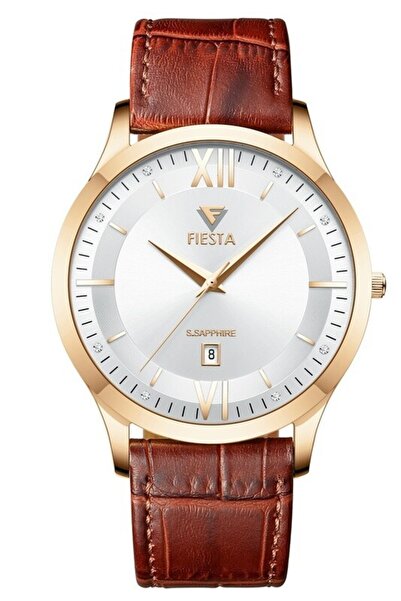 Fiesta ساعة يد رجالية F24088M بحزام جلدي