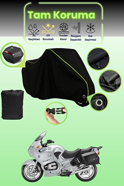 Dokaca Neo حقيبة خلفية وقفل أسود نيون قماش مجدّل متوافقة مع BMW R 1150 RT متو...