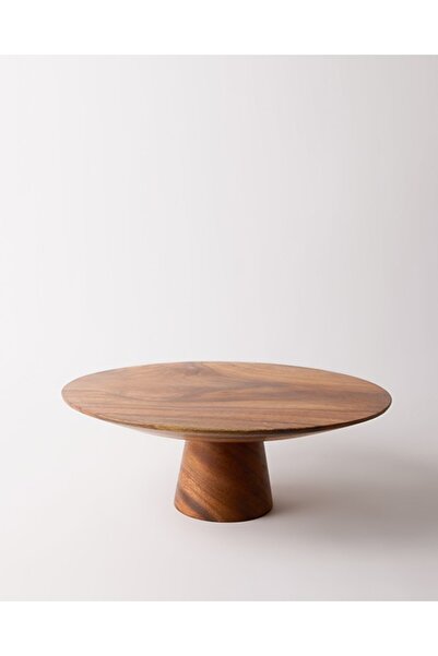 TUSE LIVING Selected Gerçek Akasya Ağacı Ayaklı Pasta Standı - Sunumluk 33 cm