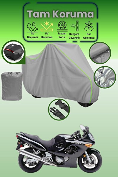 Dokaca Neo حقيبة خلفية رمادية نيون قماش مجدّل متوافقة مع سوزوكي GSX 750 F، غط...