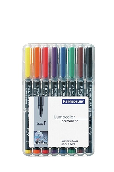Staedtler Marker permanent Lumocolor 0.6 mm 8 culori/set